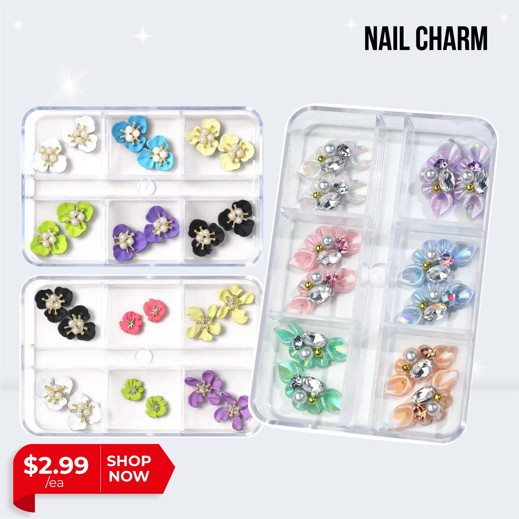 Buy S.A.V.I 3D Shell Flower, Nail Art Palette Decorations, 12 Grids Arora  Bow Butterfly, Nail decorations Art Accessories Jewelry DIY For Manicure  Design Accessories Online at Low Prices in India - Amazon.in